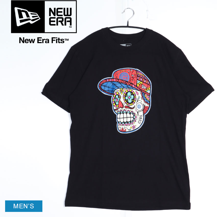 ニューエラ カブス スカル Tシャツ 半袖Tシャツ メンズ ブラック 黒 NEW ERA アメカジ ストリート クルーネック