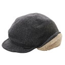 アクシーズクイン ミミアテボウ (013072) / 帽子 キャップ 登山 キャンプ 冬用 ウール混紡 耳当て付き 起毛 ボア ツバあり 普段使いにも