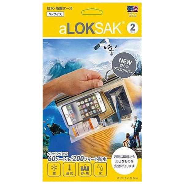 ロックサック aLOKSAK 防水マルチケース M 2枚入 (ALOKD2-9X6) ／ クリアケース 登山 キャンプ 旅行 濡らしたくない小物に タッチパネル対応