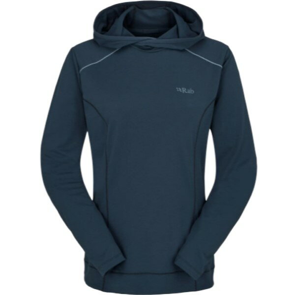 ★ポイント5倍&クーポン★ラブ フォースフーディ レディース (QBL-10) / 登山 ウェア ロンT ベースレイヤー 長袖 化繊 フード サムホール