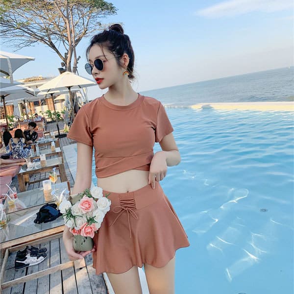 半袖 ラウンドネック 上下セット シンプル 無地 夏 リゾート