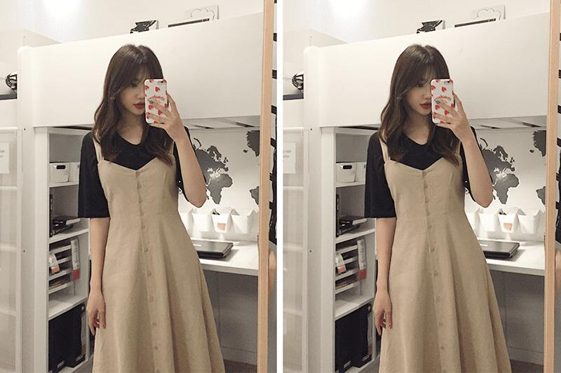 可愛い　バックリボン　サロペット　ワンピース　ジャンパースカート