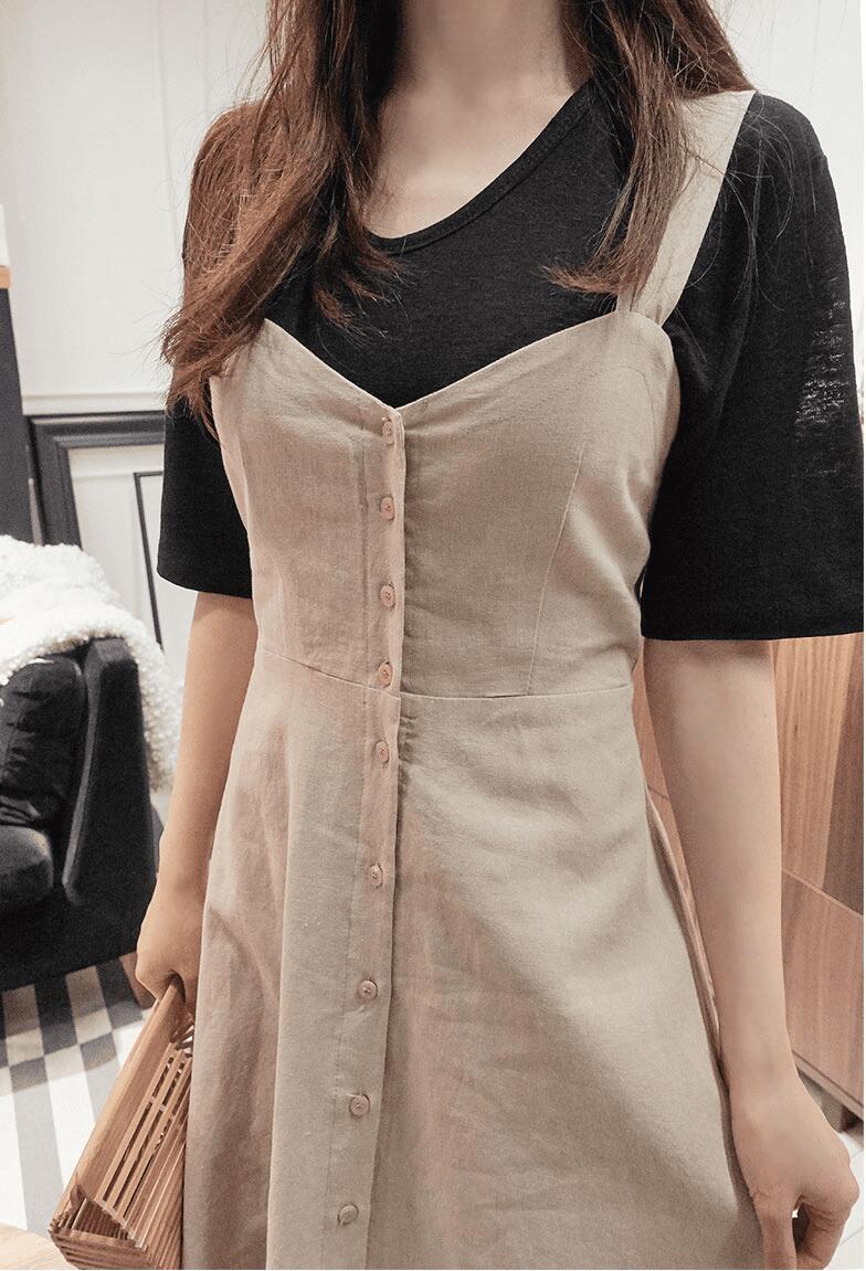 可愛い　バックリボン　サロペット　ワンピース　ジャンパースカート