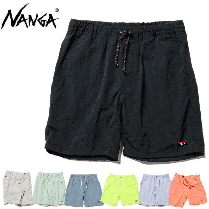 【 NANGA ナンガ ナイロンタッサー イージーショーツ 】 夏にぴったりの軽量イージーパンツ 真夏でも快適に着用できるドライな質感 撥水加工に加えて速乾性にも優る