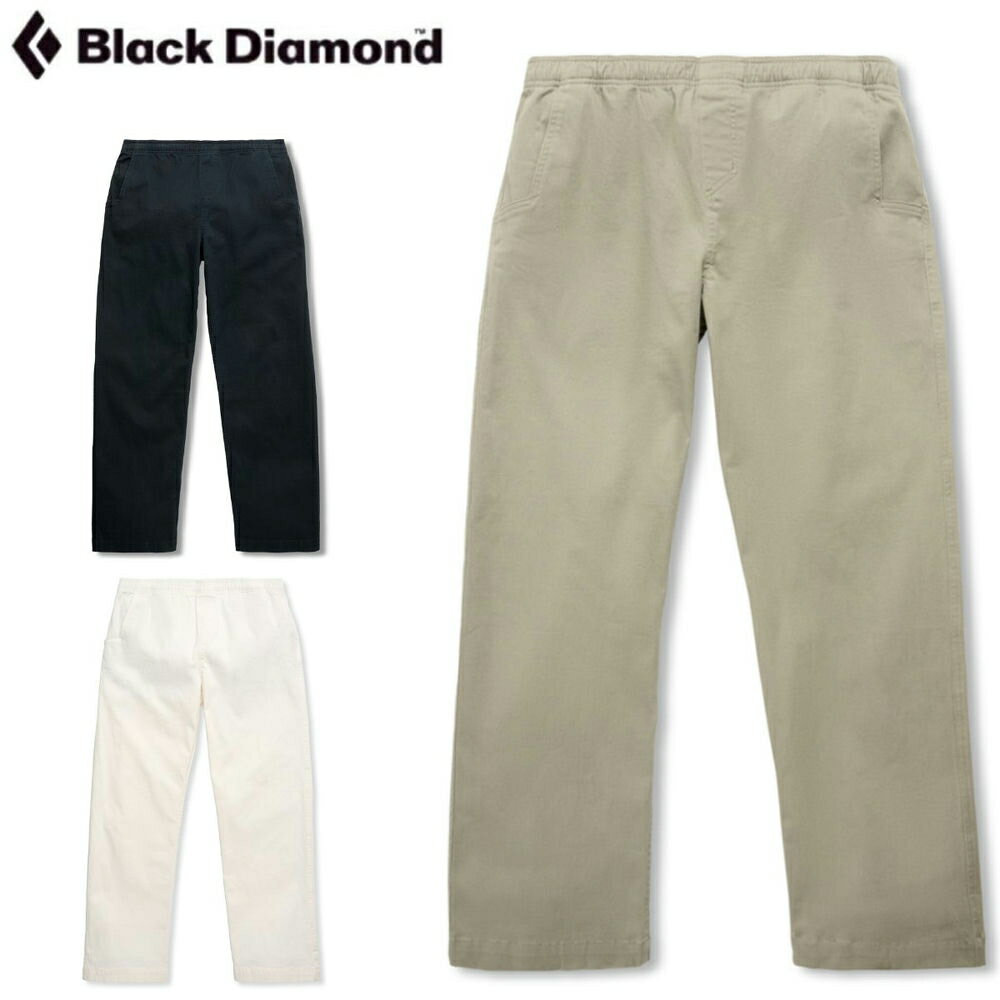 【 ブラックダイヤモンド M's ダートバックパンツ 】 ウエストはゴム入り ハーネスに干渉しないドローコード ポケットの内側は蒸れないメッシュ素材 クラシカル タフ コットン
