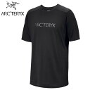 【 アークテリクス M's イオニア メリノウール アークワード ロゴ ショートスリーブ Ionia Merino Wool Arc'Word Logo SS Black 】 Tシャツをワンランク上のウェアに メリノウール 軽やかで柔らかな着心地に加え、通気性も抜群 立体構造パターンにより体の動きに追随