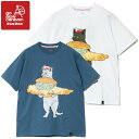 【 go slow caravan DOMDOM×GSC びたびたバターフィッシュ猫TEE 】 USA COTTONを編み立てたオリジナル生地 肌に馴染みの良い...