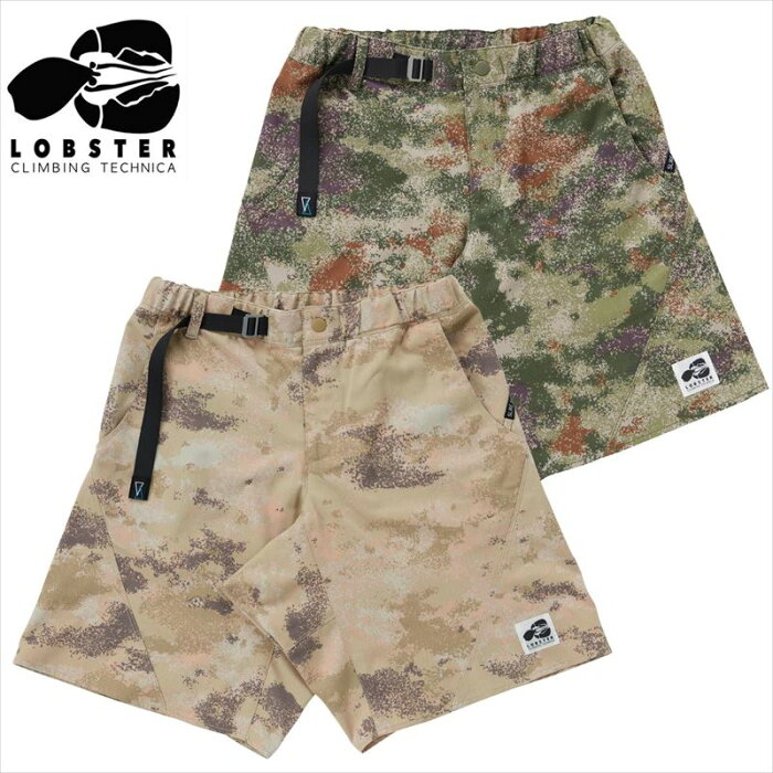 【 LOBSTER CLIMBING TECHNICA SURE SHOT SHORTS 2.0 CAMO　LB-2205-8 】 アパレル メンズ ウィメンズ ユニセックス クライミングパンツ ボトムス ウェアー クライミングギア クライミング用品 登山 登山用品 送料無料