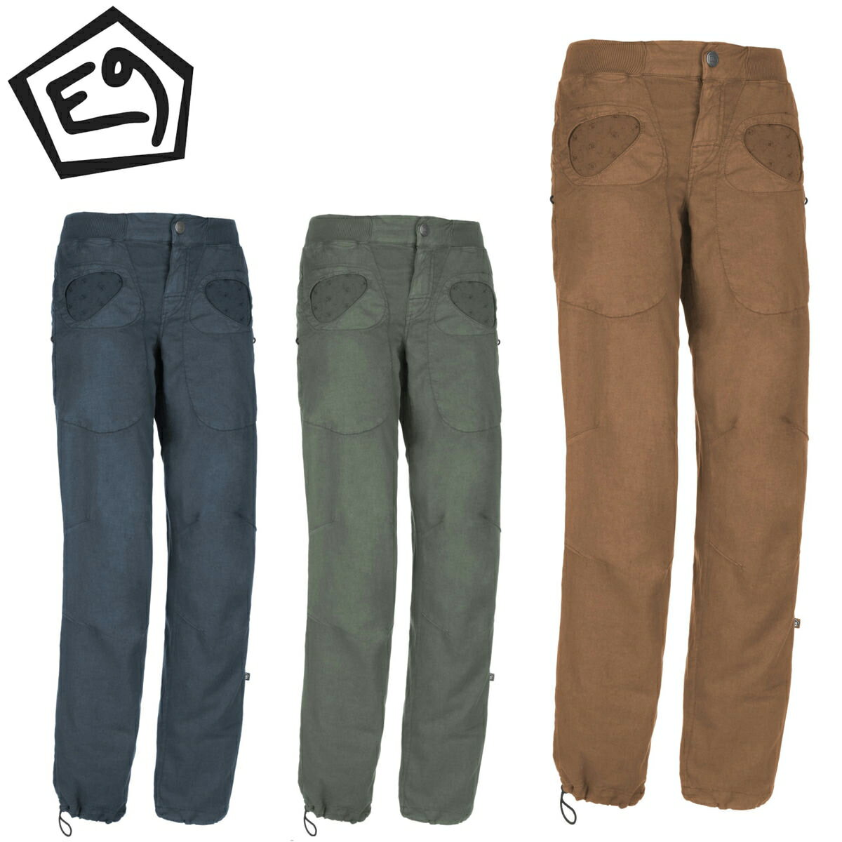 【 E9 W's ONDA FLAX-S21 S21-DTR008 】 イーナイン イタリア製 クライマーが作るクライミングパンツ