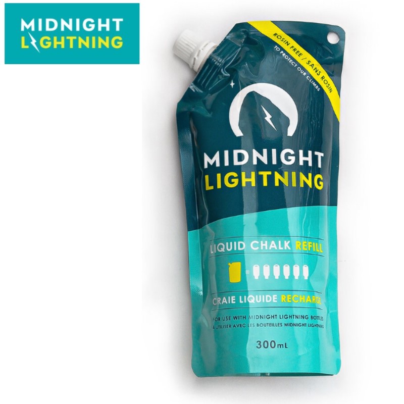【 Midnight Lightning Liquid Chalk 300ml(詰め替え用） 】 チョーク リキッド/下地 チョーク下地 液体 液チョー クライミングギア クライミング用品 ルートクライミング 登山 登山用品