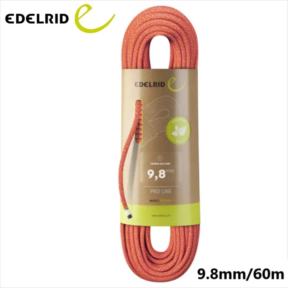 【 エーデルリッド ER71335.060 ヘロンエコドライ 9.8mm 60m ファイア 】 エーデルリッド ロープ ザイル クライミングギア クライミング用品 登山 登山用品 送料無料
