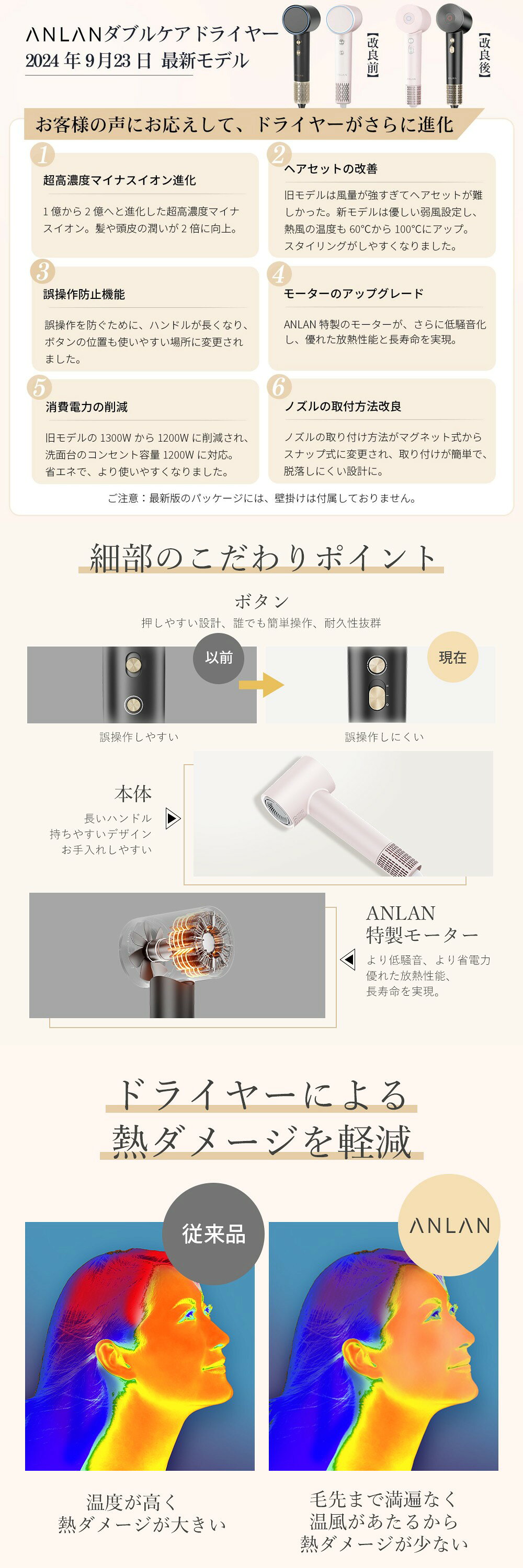 ANLAN ダブルケアドライヤー