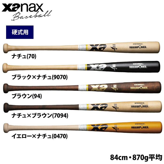 Rakuten - あす楽 ザナックス 野球用 硬式 木製バット 北米バーチ ミドルバランス BHB7200 xan23ss