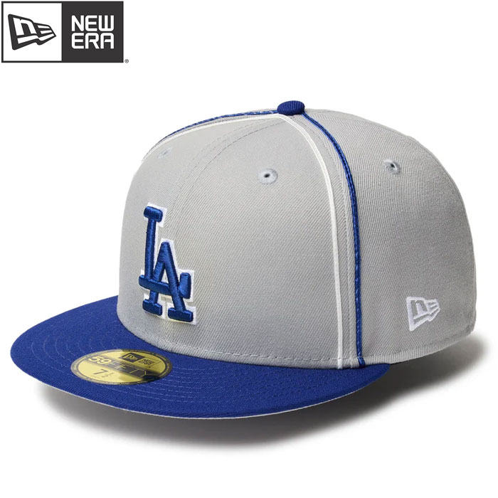 あす楽 限定 newera ニューエラ キャップ 野球帽 59FIFTY MLB Taping ロサンゼルス・ドジャース グレー..