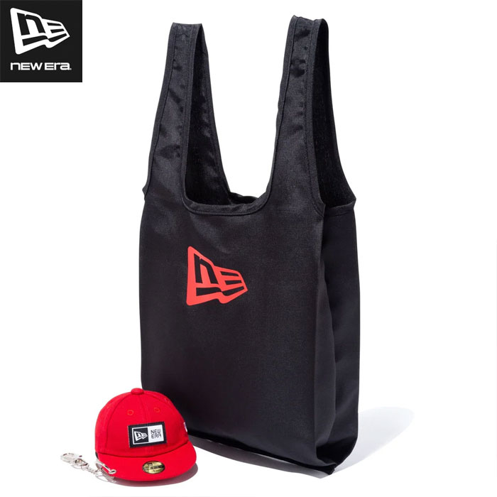 Rakuten - あす楽 限定 NEW ERA ニューエラ キャップキーホルダー パッカブルエコバッグ 8L レッド CAP KEYHR ECOBAG BOXLOGO SCA 251 14518214 era25ss