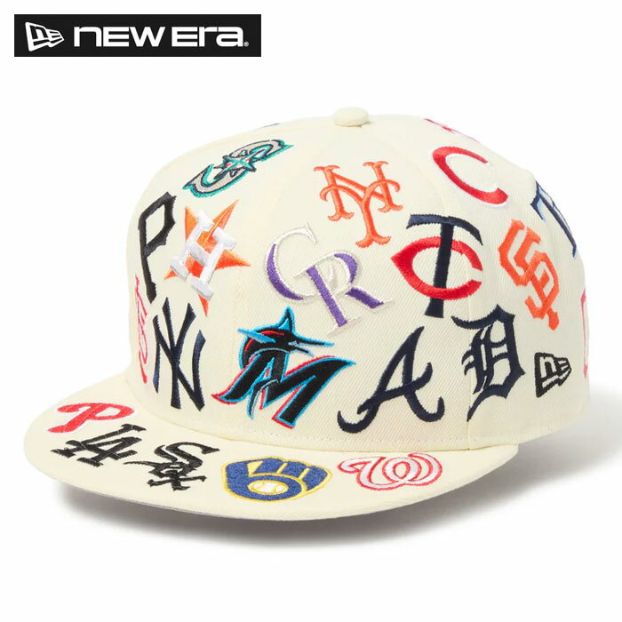 あす楽 限定 NEW ERA ニューエラ ベースボールキャップ アジャスター メジャーロゴ 刺繍 9FIFTY Team Logo Allover MLB クローム 14667804 era25fw