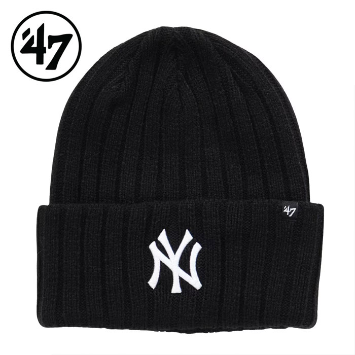 あす楽 47 フォーティーセブン ニットキャップ ニット帽 カフニット ニューヨーク・ヤンキース ブラック 14936737 4725fw