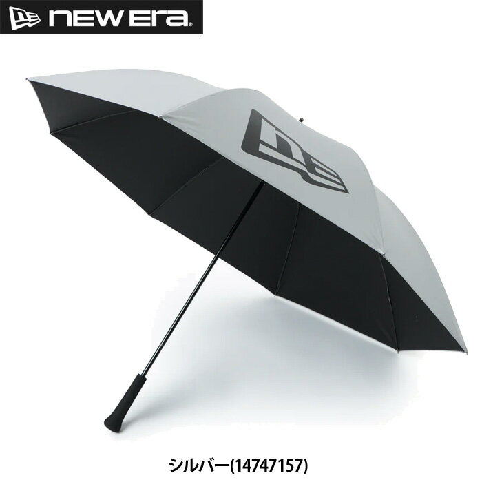 Rakuten - あす楽 ニューエラ NEW ERA 傘 ゴルフアンブレラ フラッグロゴ シルバー 14747157 era26ss