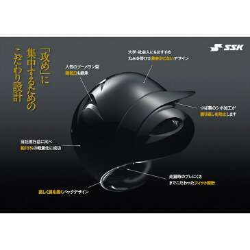 SSK 硬式 ヘルメット SGマーク合格品 両耳 つや消し 打者用 野球用 H8500 ssk17fw