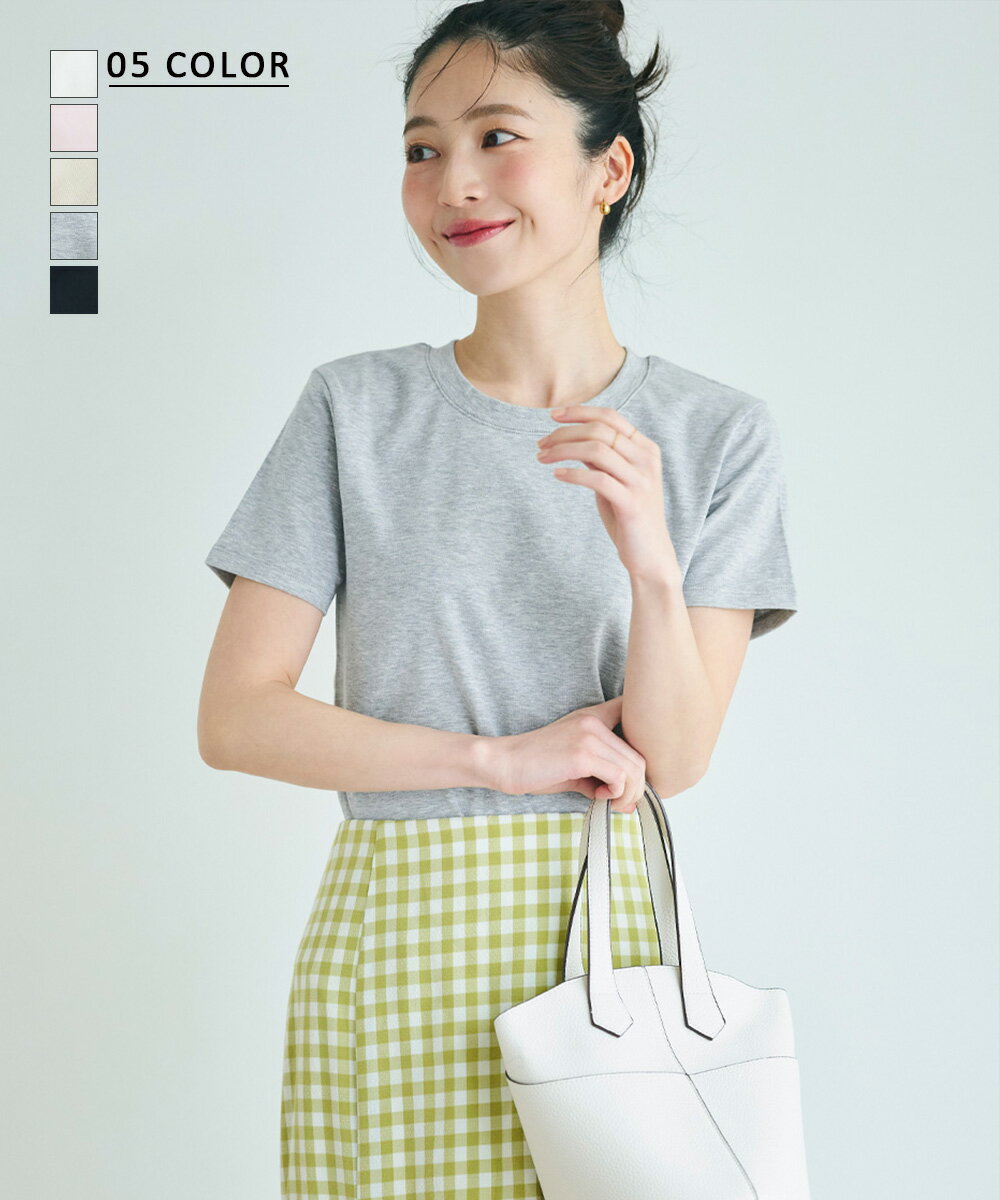 【送料無料】シンプルTシャツ｜ 着痩せ きれいめ レディース トップス 半袖 Tシャツ カットソー カジュアル ティシャツ クルーネックティシャツ オフィス クルーネック クルーネックtシャツ BASEMENTonline2023SS【宅配便】【2023SS】sokuのサムネイル