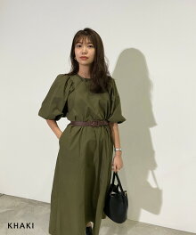 【送料無料】レディースバルーンスリーブマキシワンピース七分袖ロング丈ギャザー無地長袖秋BASEMENTonline2020SS【宅配便】【BO2020SS】