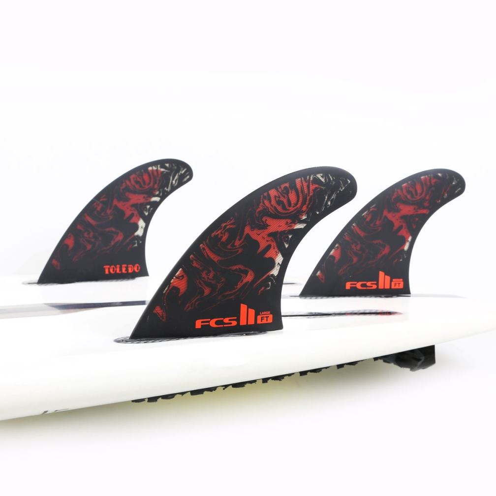 【FCS2 フィン】FCS2 FILIPE TOLEDO AIR CORE TRI FIN BLACK/RED FCS II フィリペトレド パフォーマンスコア トライフィン 送料無料 3