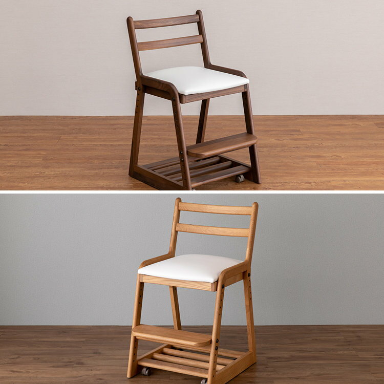 【期間限定3000円引き】学習椅子 学習家具 学習チェア 子供用 子供 キッズ 高さ調節 ラバーウッド材 ナチュラル ホワイト 完成品 木製 勉強 キャスター付き キャスター リビング学習 小学生 長時間 北欧 2年保証 LIFE-2 ISSEIKI [2]