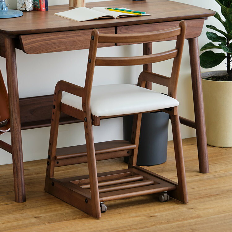 学習椅子 姿勢 子供 キッズチェア ハイチェア 木製 学習いす 学習チェア ダイニングチェア リビング学習 椅子 天然木 シンプル おしゃれ 北欧 足置き キャスター ライフ 組立 LIFE-KD ISSEIKI