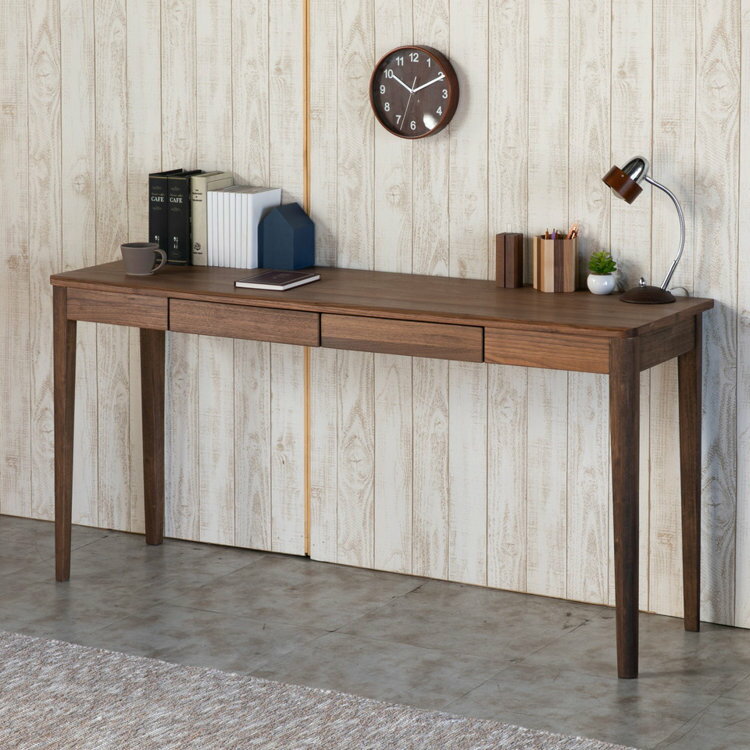 学習 デスク 机 木製 ウォルナット材 ウォルナット オイル仕上げ 北欧 おしゃれ ブラウン 2人用 150センチ 150 150cm 引出し 収納 シンプル CONFI DESK 150 (WN-V-MBR) ISSEIKI [2]
