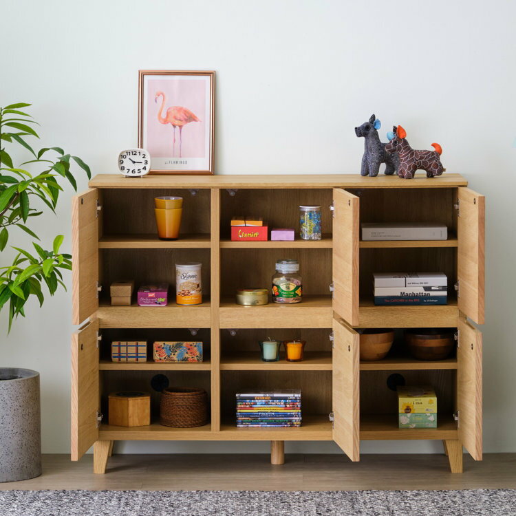 収納 キャビネット リビング収納 リビングボード サイドボード ロータイプ リビング 北欧 木製 突板 オーク材 大容量 ナチュラル 幅110 CAMPUS ISSEIKI