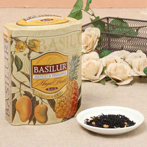 MANGO & PINEAPPLE(茶葉100g）＜バシラーティー basilurtea ＞【ギフト 内祝い 紅茶 プレゼント セイロンティー 茶葉 フレーバーティー 水出し アイスティー デザイン缶 マンゴー パイナップル】