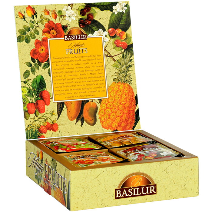 BASILUR TEA JAPANのフルーツフレーバー紅茶ギフトセット(ティーバック40袋入り )【紅茶 ギフト おしゃれ お中元 誕生日 水出し アイスティー ティーバッグ アソート 詰め合わせト 熨斗名入れ 個包装 お返し 2000円 かわいい 個包装 フレーバーティー バラエティパック】バシラーティー｜アングル3