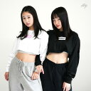 ショート丈 へそ出し クロップド丈 トップス レディース 長袖 ロンt キッズ 女の子 kpop衣装 ダンス 衣装 ヒップホップ ダンス衣装 黒 白 大人 韓国 ストリート系 ファッション 中学生 高校生 春 10代 女子高生 綿100% 可愛い おしゃれ シンプル HOORAYのロゴロングTシャツ