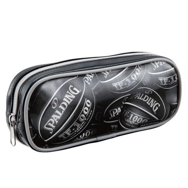 プリントペンケース ブラック 22AW07 SPALDING スポルディング ペントレー バスケ 部活 練習 バスケットボール 筆箱 筆入れ