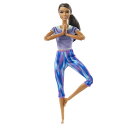 Barbieバービー メイドトゥムーブドール 22の可動関節 カーリーブラウンポニーテール アスレジャーウェア着用