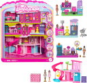 Barbieバービー ミニランド ドリームハウス&3プレイセット 4体の1.5インチドール ドールハウス家具&アクセサリー ペットブティック ヘアサロン スーパ...