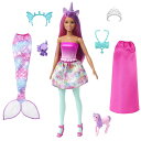 Barbieバービー ドリームトピアドール 服&アクセサリー付き おとぎ話ドレスアップセット マーメイドテール 赤ちゃんユニコーン ドラゴンペット他
