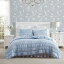 ローラ アシュレイ Laura Ashley　シングルキルトセット Single Quilt Set　リバーシブル寝具 枕カバー付き Reversible Bedding Set with Matching Sham　オールシーズン向け軽量 Lightweight Home D?cor for All Seasons　Amailaブルー Amaila Blue