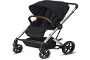 Cybex Balios S Lux Stroller リクライニング 調節可能なレザーレット ハンドルバー 乳児用ベビーカー 6ヶ月以上用 ディープブラック