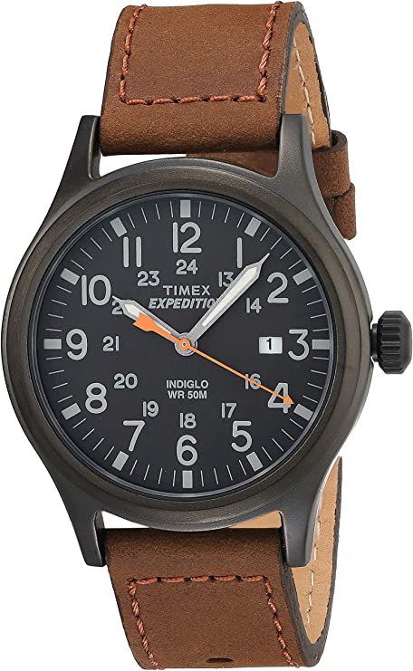 TIMEXタイメックス メンズ TW4B12500 Expedition Scout 40mm Brown/Black Leather Strap 腕時計