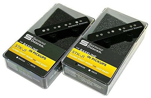 PRODUCT DETAILS Seymour Duncan STK-J1 Classic Stack ベース用 ピックアップ 4弦 Jタイプ ネック・ブリッジセット パッシブ ブラック【商品仕様】・ ブランド：Seymour Duncan・ 型番：STK-J1 (Classic Stack)・ 品目：ベース用ピックアップ・ 対応弦数：4弦・ 形状：Jタイプ（ジャズベース用）・ 取付位置：ネック側・ブリッジ側のセット・ タイプ：パッシブ（スタック構造）・ 配線：4芯（4-conductor hookup cable）・ 付属品：ロゴ入りカバー【特徴】・ 定番のSJB-1 Vintageが持つトーンやレスポンス、存在感を維持しながら、スタック構造によりハムノイズを抑制したモデルです。・ ネック側とブリッジ側の出力バランスを整えるため、ブリッジ側はネック側よりもわずかに高出力に設計されています。・ ネック側ピックアップはブリッジ側に比べてわずかに幅が狭い仕様となっています。・ カントリー、ポップス、ブルース、クラシックロックなど、幅広いジャンルに適したヴィンテージボイスが特徴です。【ご注意】・ 取り付けには加工・配線作業が必要な場合があります。お手持ちの楽器との適合（弦数・サイズ・取付穴位置）をご確認のうえご注文ください。・ アクティブタイプは9V電池が必要です（電池は付属しない場合があります）。 ■ 商品について 海外輸入品（説明書は英語表記の場合あり） ■ ご注意 ・掲載画像は実物に近い色味になるよう調整しておりますが、ご利用の環境により差異が生じる場合があります。・複数店舗で在庫を共有しているため、ご注文後に在庫切れとなる場合がございます。 ■ 納期について お届けの目安を必ずご確認ください。 海外正規ルート仕入れ品 海外ブランド ▼ 海外正規ブランド店 正規代理店 ▼ 当 店 ※本商品は並行輸入品です 製造元は正規品と同一のブランド・メーカーです。当店では海外正規ルートより仕入れた商品を取り扱っております。流通ルートが異なるのみで、商品自体に違いはございません。 ── 当店の商品について ── 正規品のみ取り扱い 海外正規店・正規代理店から商品を直接仕入れ、国内に輸入して販売しております。 日本未入荷・海外限定モデルも多数 日本未入荷・海外限定モデルも多数取り扱っております。サイズ・カラー違いや海外限定で販売された製品など、日本では手に入りにくいアイテムをお届けいたします。 お求めやすい価格の理由 海外市場での価格差や流通ルートの違いにより、国内販売価格よりお求めやすくなっております。品質はそのままに、よりお手頃な価格でお届けいたします。 安心保証 ご使用前に万が一、製品に不具合がございました場合は、交換または商品代金のご返金にて対応させていただきます。商品到着後5日以内にご連絡ください。 ご注意 海外からの輸入品となります。海外輸送のため、外箱に軽微なスレ等がある場合がございますが、商品本体には影響ございません。 ※在庫状況は仕入先の在庫情報をもとに出来る限り正確に表示しておりますが、取寄せ商品のため、タイミングによりご注文後に欠品・キャンセルとなる場合がございます。 お探しの商品がございましたら、お気軽にご相談ください。