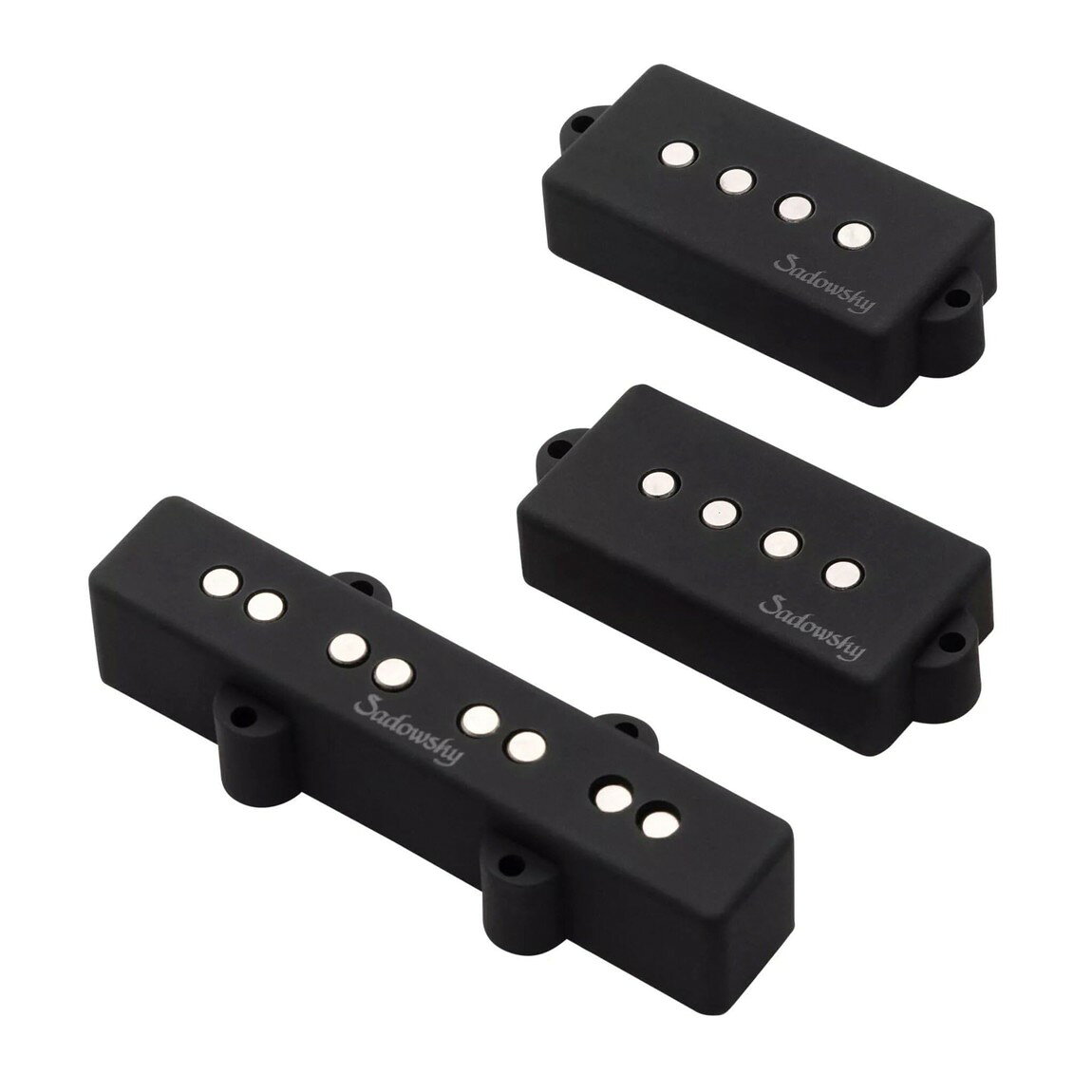 PRODUCT DETAILS Sadowsky P/J-Style Bass Pickup Set ベース用 ピックアップ 4弦 P/Jタイプ パッシブ ブラック【商品仕様】・ ブランド：Sadowsky・ 型番：P/J-Style Bass Pickup Set (SAC PU P4 / SAC PU J4 B SC)・ 品目：ベース用ピックアップ（セット）・ 対応弦数：4弦・ 形状：P/Jタイプ・ 取付位置：ネック側（Pタイプ）、ブリッジ側（Jタイプ）・ タイプ：パッシブ・ マグネット：Alnico V・ 直流抵抗値：ネック 12.0 kOhm / ブリッジ 8.2 kOhm・ 取付寸法（ネック）：56.90 x 28.10 mm・ 取付寸法（ブリッジ）：94.60 x 18.20 mm・ 配線：3芯（ネック）、2芯（ブリッジ）・ カラー：ブラック【特徴】・ Pスタイル（ネック側）とJスタイル（ブリッジ側）を組み合わせた4弦ベース用のセットです。・ 両ピックアップ共にスプリットコイル構造を採用しており、ハムノイズを抑制します。・ ポールピースが露出したオープンポールピース・デザインを採用しています。【ご注意】・ 取り付けには加工・配線作業が必要な場合があります。お手持ちの楽器との適合（弦数・サイズ・取付穴位置）をご確認のうえご注文ください。・ アクティブタイプは9V電池が必要です（電池は付属しない場合があります）。 ■ 商品について 海外輸入品（説明書は英語表記の場合あり） ■ ご注意 ・掲載画像は実物に近い色味になるよう調整しておりますが、ご利用の環境により差異が生じる場合があります。・複数店舗で在庫を共有しているため、ご注文後に在庫切れとなる場合がございます。 ■ 納期について お届けの目安を必ずご確認ください。 海外正規ルート仕入れ品 海外ブランド ▼ 海外正規ブランド店 正規代理店 ▼ 当 店 ※本商品は並行輸入品です 製造元は正規品と同一のブランド・メーカーです。当店では海外正規ルートより仕入れた商品を取り扱っております。流通ルートが異なるのみで、商品自体に違いはございません。 ── 当店の商品について ── 正規品のみ取り扱い 海外正規店・正規代理店から商品を直接仕入れ、国内に輸入して販売しております。 日本未入荷・海外限定モデルも多数 日本未入荷・海外限定モデルも多数取り扱っております。サイズ・カラー違いや海外限定で販売された製品など、日本では手に入りにくいアイテムをお届けいたします。 お求めやすい価格の理由 海外市場での価格差や流通ルートの違いにより、国内販売価格よりお求めやすくなっております。品質はそのままに、よりお手頃な価格でお届けいたします。 安心保証 ご使用前に万が一、製品に不具合がございました場合は、交換または商品代金のご返金にて対応させていただきます。商品到着後5日以内にご連絡ください。 ご注意 海外からの輸入品となります。海外輸送のため、外箱に軽微なスレ等がある場合がございますが、商品本体には影響ございません。 ※在庫状況は仕入先の在庫情報をもとに出来る限り正確に表示しておりますが、取寄せ商品のため、タイミングによりご注文後に欠品・キャンセルとなる場合がございます。 お探しの商品がございましたら、お気軽にご相談ください。