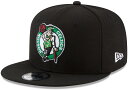 New Era NBA Black 9FIFTY アジャスタブル スナップバック ハット キャップ ワンサイズ フィット オール Boston Celtics