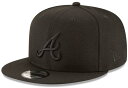 New Era Atlanta Braves MLB ブラック オン ブラック 9FIFTY スナップバック キャップ アジャスタブル