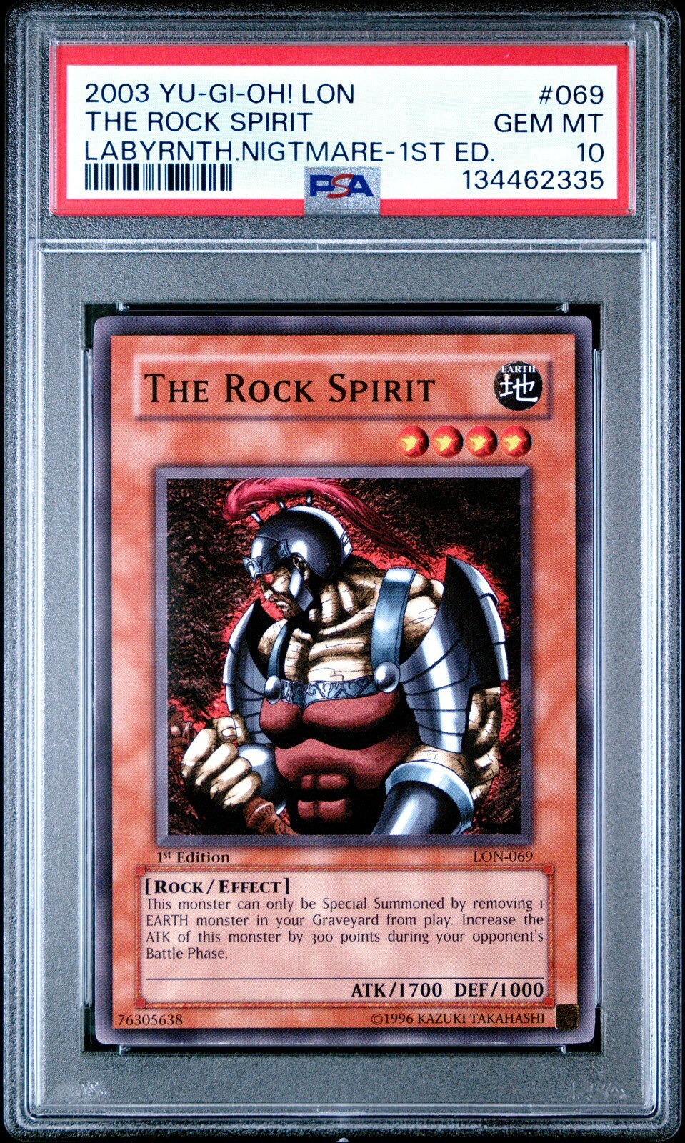 遊戯王英語版 2003 LON-LABYRINTH OF NIGHTMARE THE ROCK SPIRIT 1ST EDITION PSA 10 鑑定済