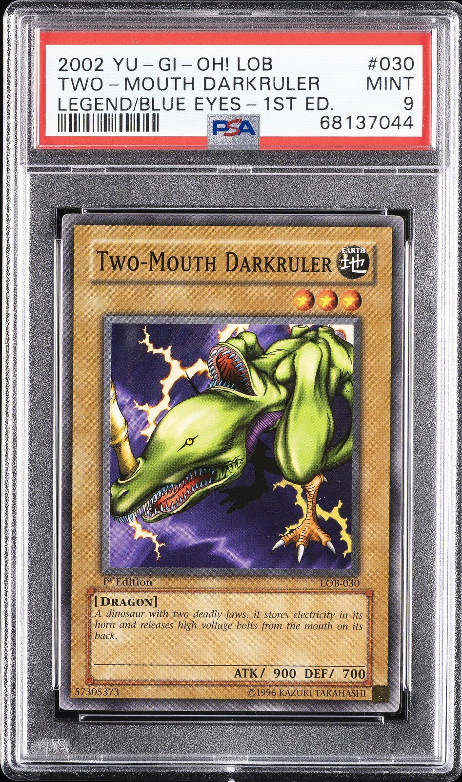 遊戯王英語版 2002 LOB Legend of Blue Eyes White Dragon Two-Mouth Darkruler PSA 9 鑑定済