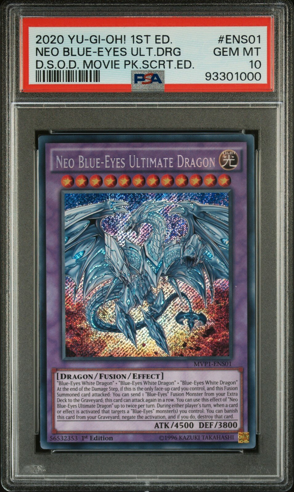 유희왕 영어판 2020 1ST ED 진 궁극의 푸른 눈의 백룡 NEO BLUE-EYES ULTIMATE DRAGON #ENS01 PSA 10 감정 [중고]