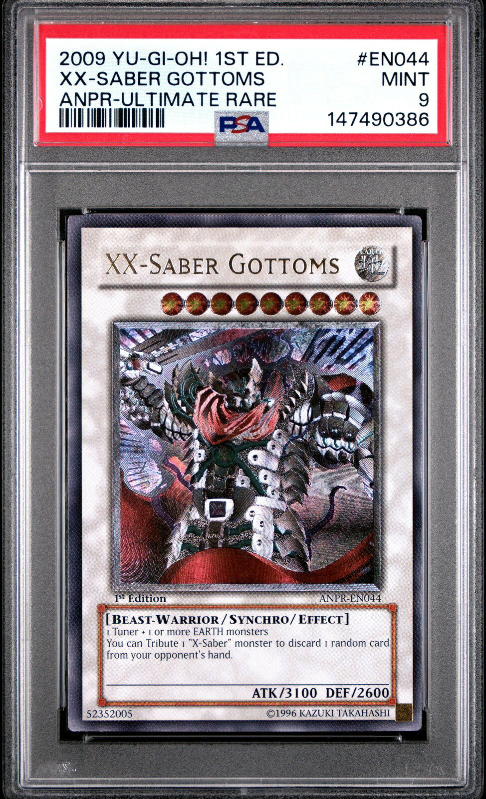 遊戯王英語版 2009 ANPR-Ancient Prophecy XX-Saber Gottoms #EN044 PSA 9 鑑定済