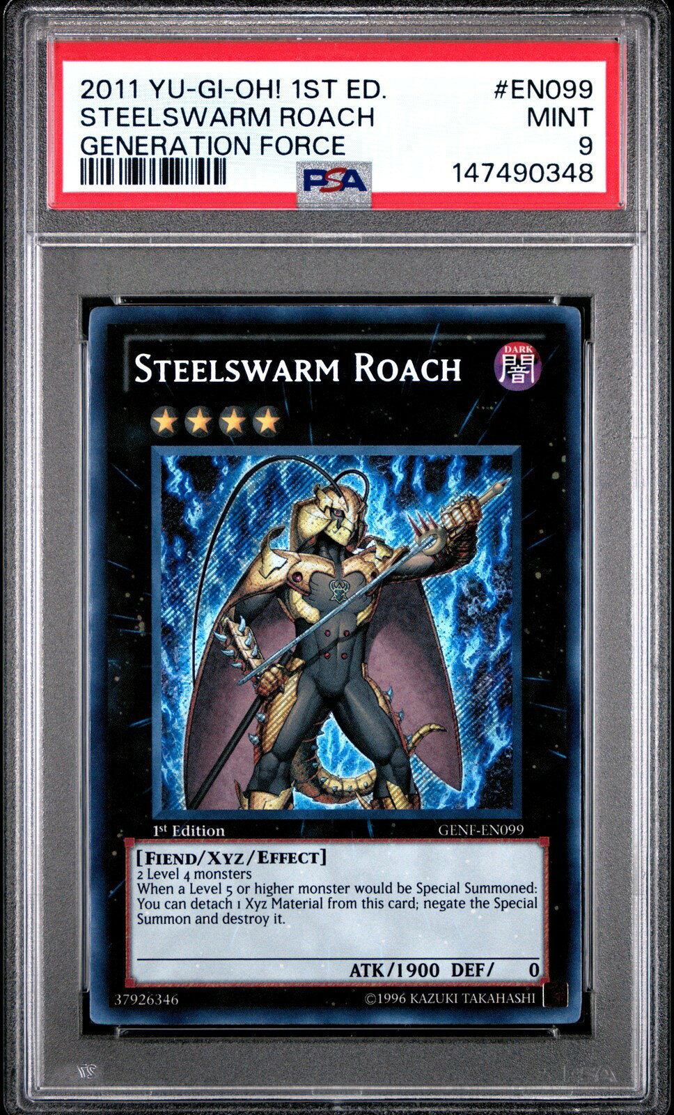 遊戯王英語版 2011 Generation Force Steelswarm Roach インヴェルズ・ローチ 1st Edition #EN099 PSA 9 鑑定済