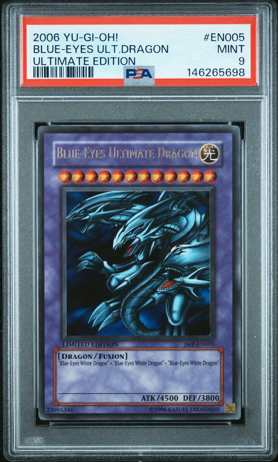 유희왕 영어판 2006 Ultimate Edition Blue-Eyes Ultimate Dragon 궁극의 푸른 눈의 백룡#EN005 PSA 9 감정 [중고]